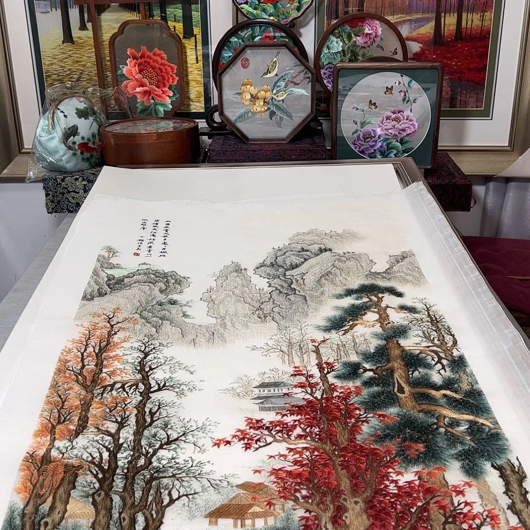 刺绣纯手工精品刺绣画