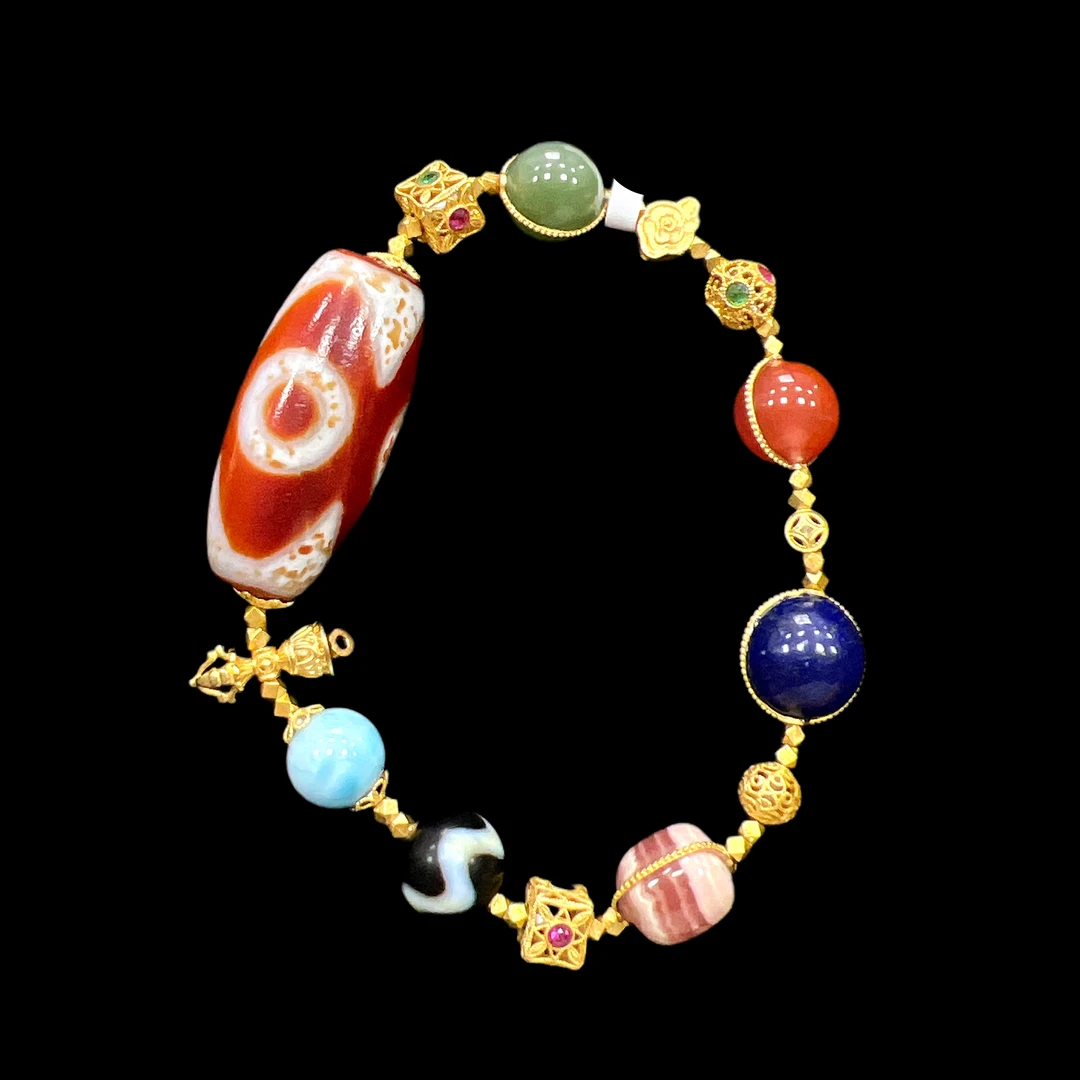 8185玛瑙18k手串孤品