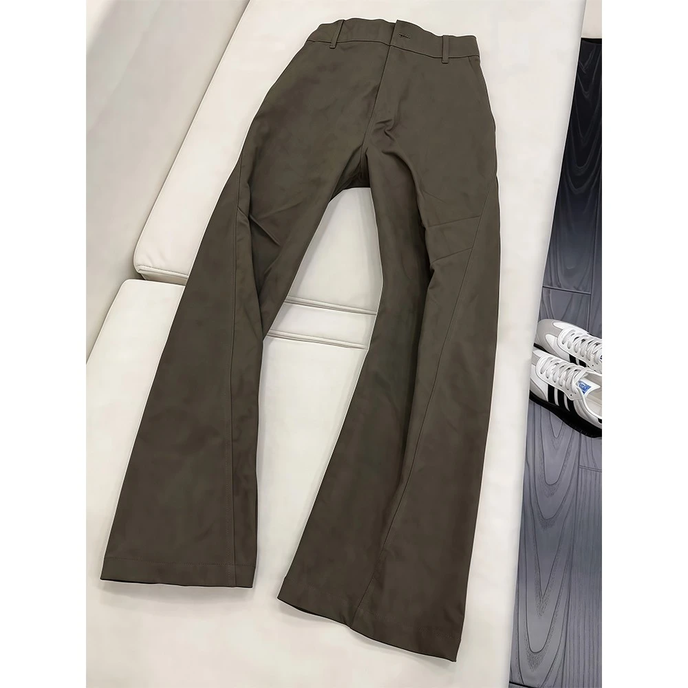 美式复古大理石纹扎染裤子男款秋季cleanfit褶皱弯刀裤伐木工装裤