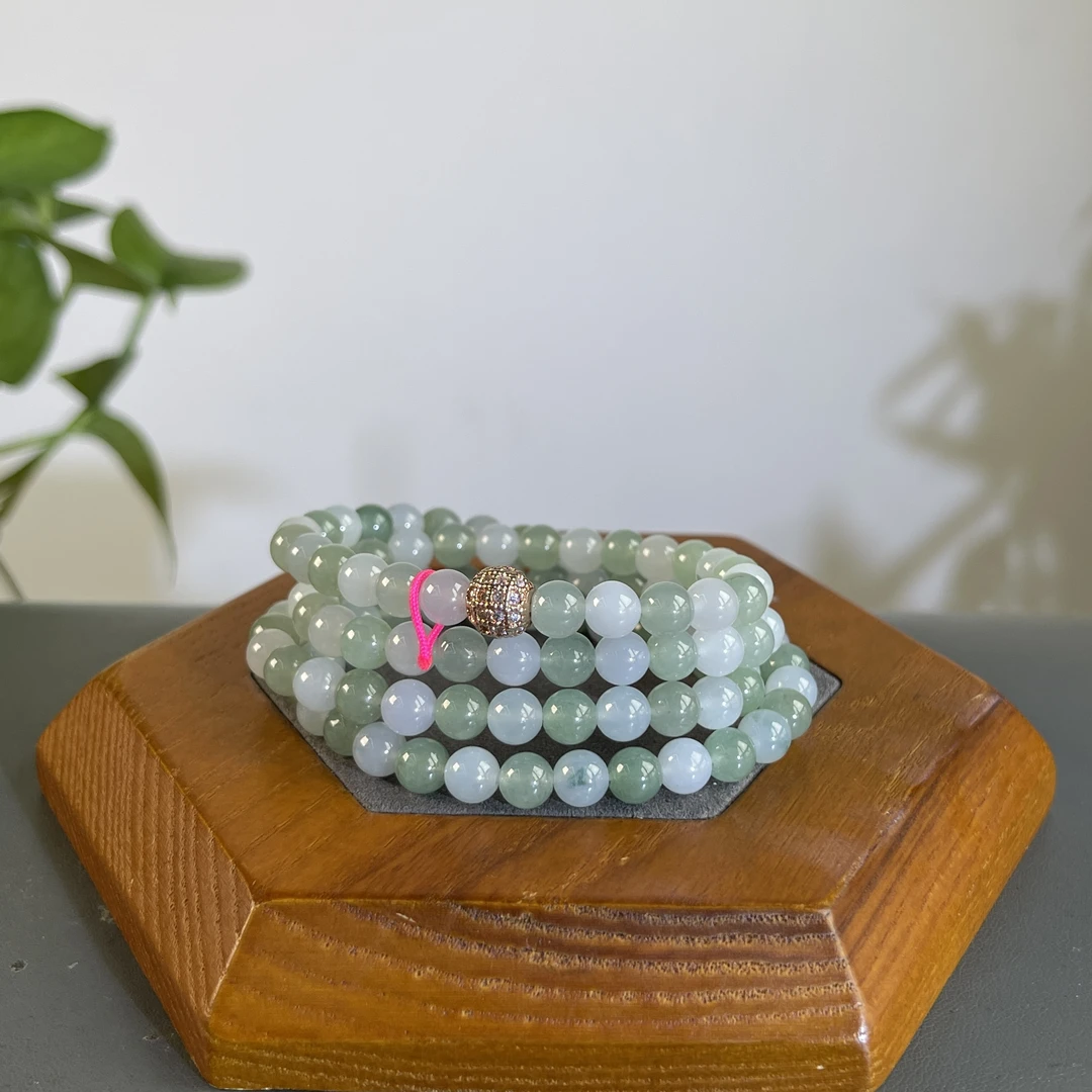 JTW07-79 天然缅甸A货翡翠  翡翠珠串（含配饰）