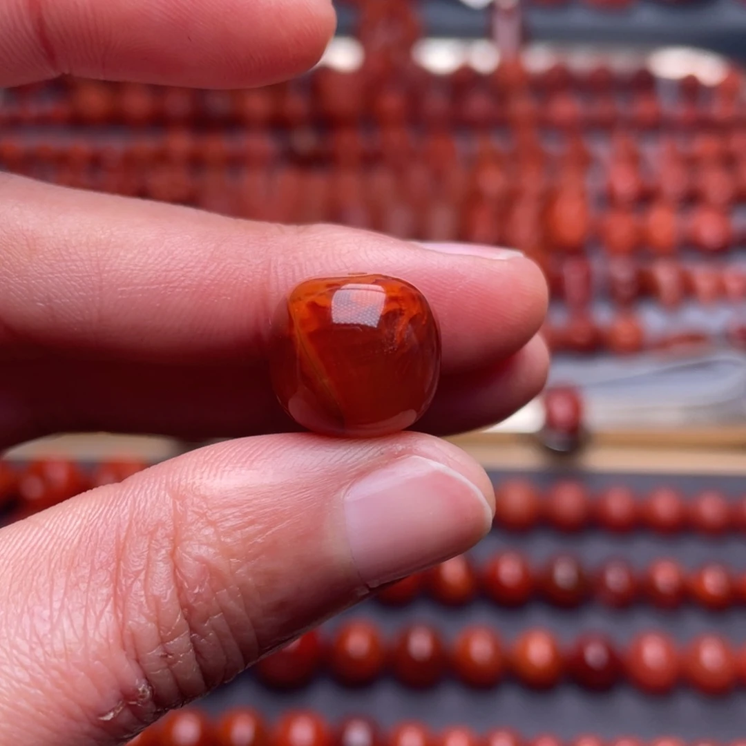 南红玛瑙未镶嵌其他W13➕瓦西双色带火焰老型珠