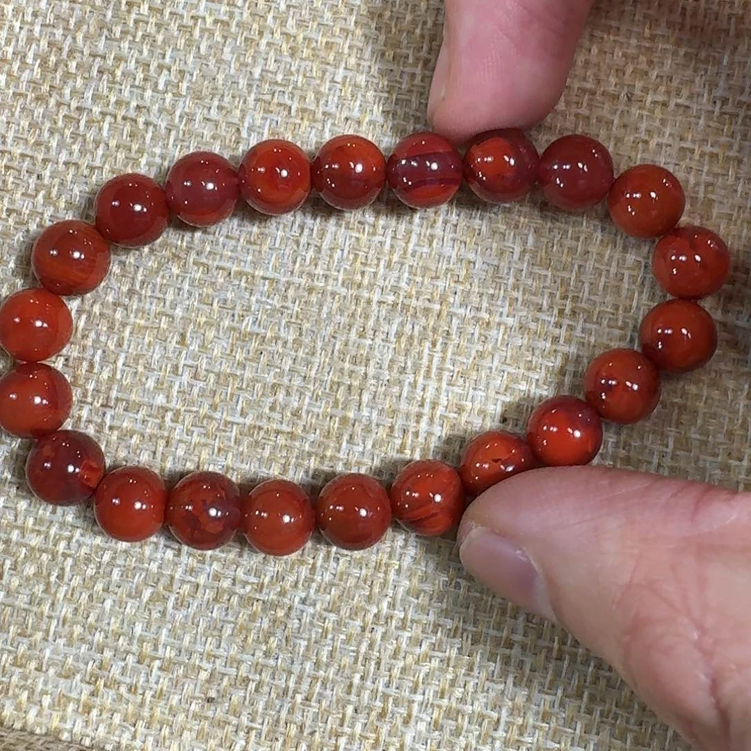 南红玛瑙未镶嵌手链手串原矿南红牛血火焰纹8