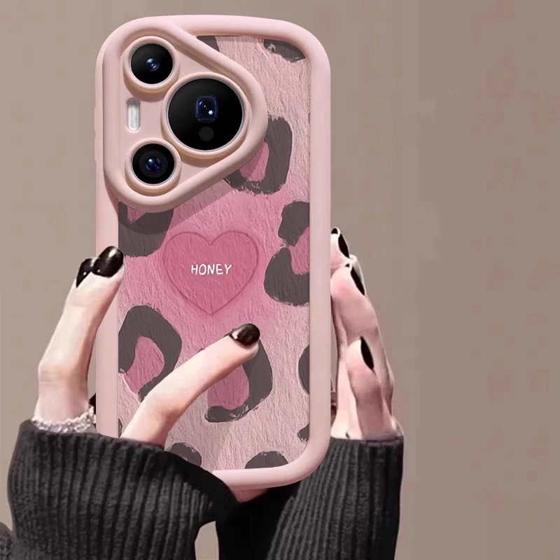 【硅胶】适用华为pura70pro手机壳p80p新款女彩绘mate60pro+粉色p60