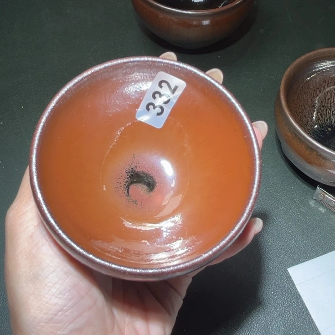 蓝***虫茶盏全手工原矿原釉建盏