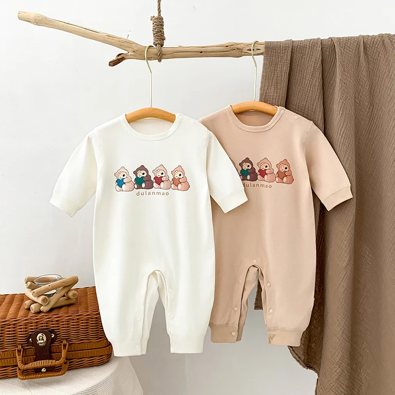 四只小猫肩扣婴幼儿连身衣无骨哈衣宝宝爬爬服