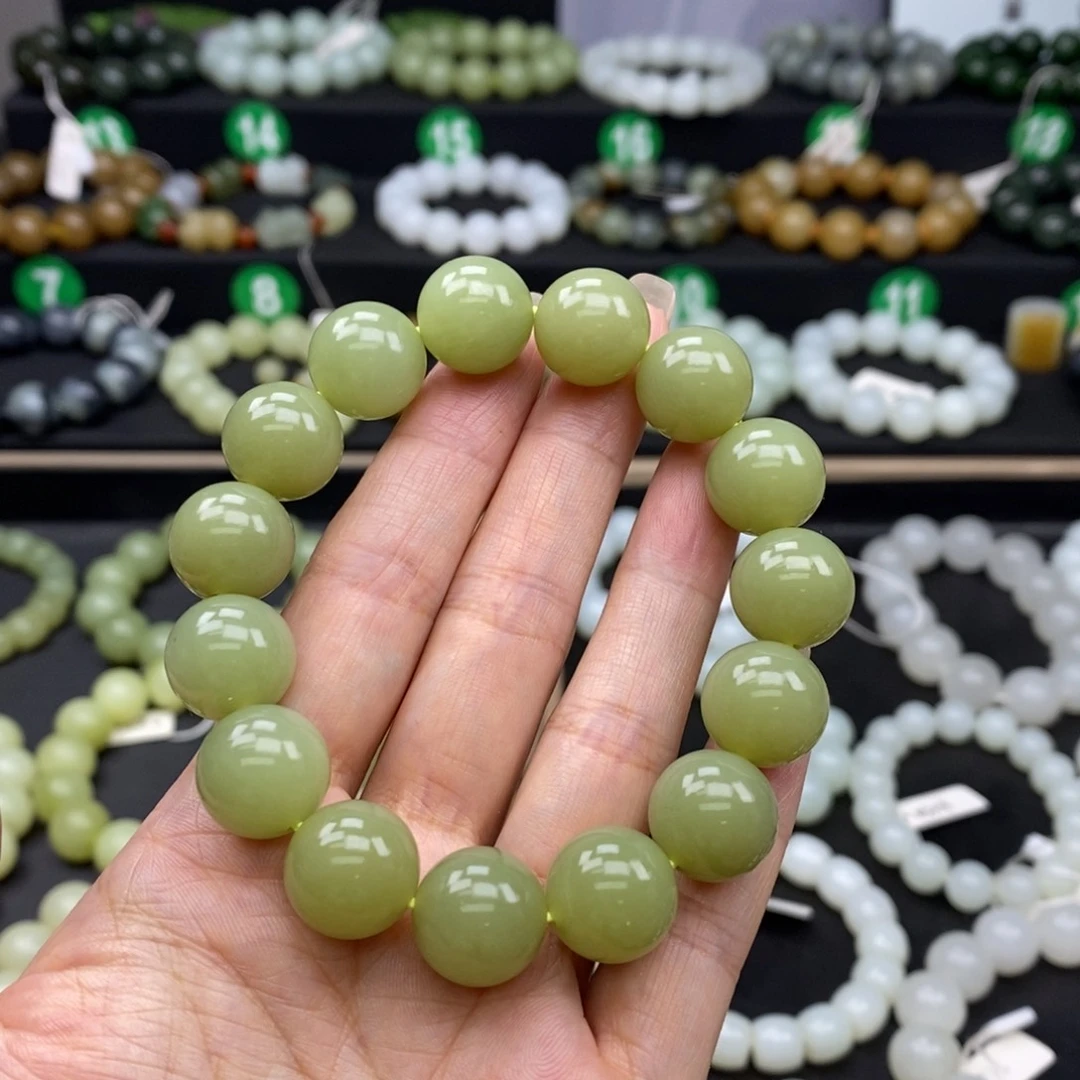 手链未镶嵌和田玉青黄口14m m