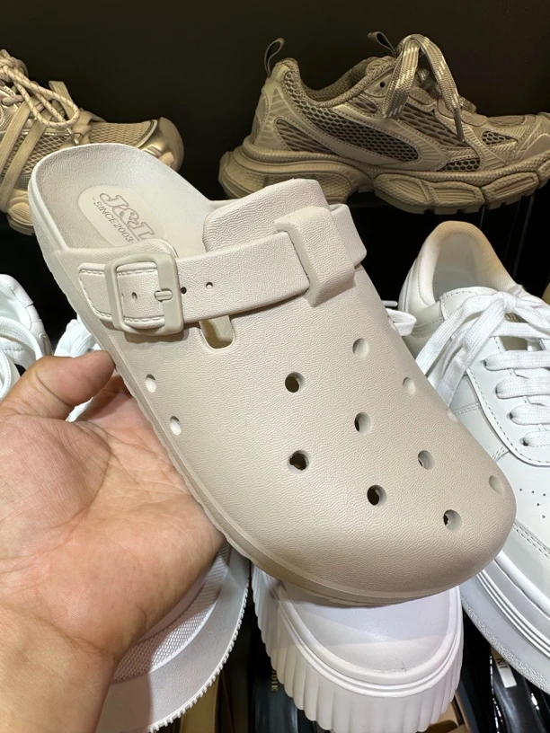 家家乐勃肯包头拖女士秋冬季室内家用防水软底防滑时尚百搭懒人拖