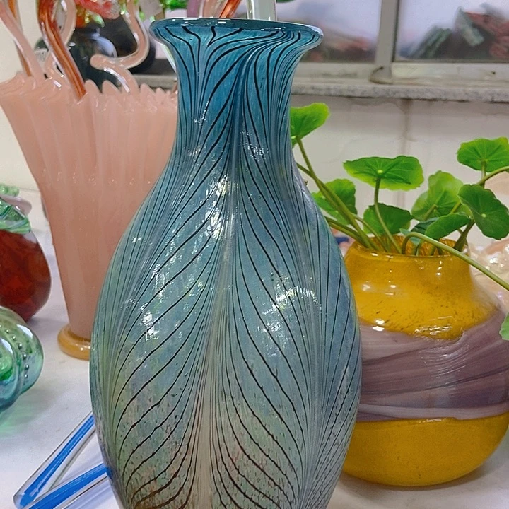 无铅玻璃琉璃花瓶高33口5