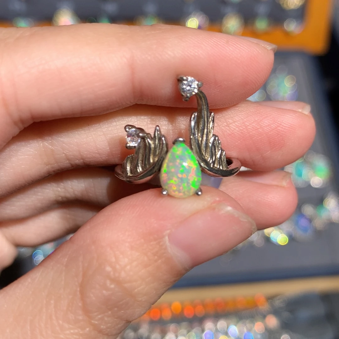 银S925镶嵌欧泊欧泊戒指y