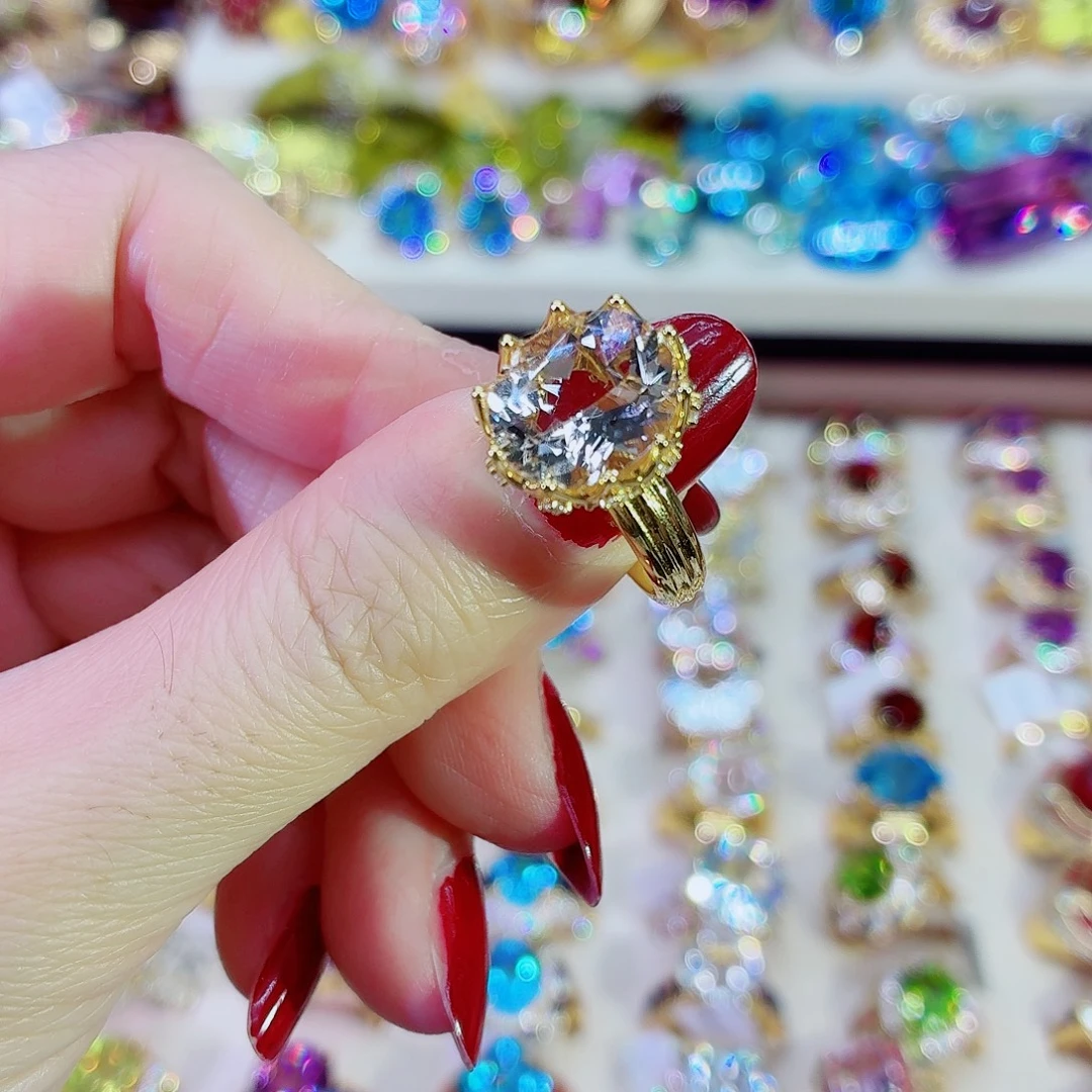 戒指水晶银S925镶嵌