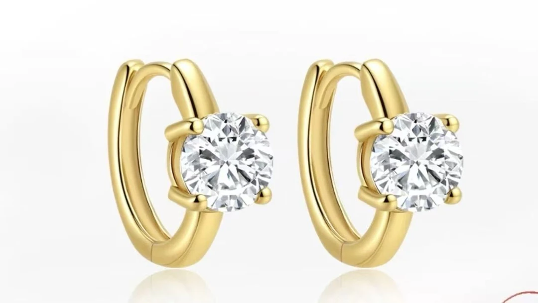 实验室培育钻石18k黄 2ct 简约镶嵌其他other女耳扣日韩