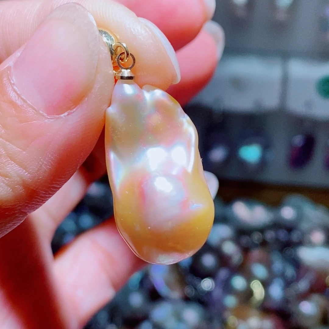 银S925镶嵌淡水珍珠天然珍珠太好看太美了