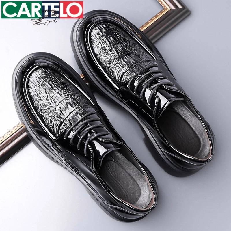 男士休闲皮鞋一脚蹬2025新款秋季爆款时尚软底厚底休闲男士皮鞋