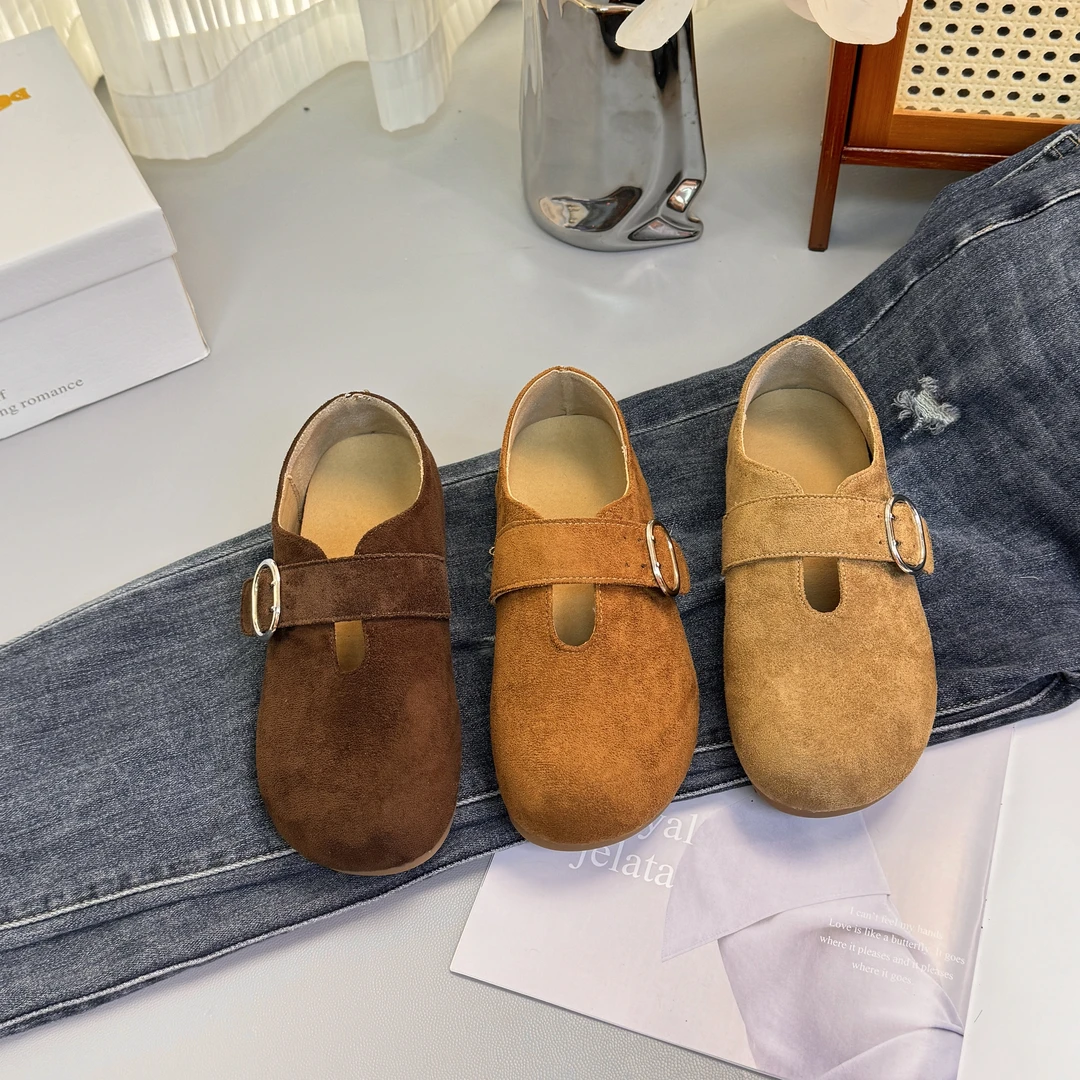 【逸怡】2025秋季新款勃肯鞋女内增高单鞋圆头百搭复古豆豆鞋法式