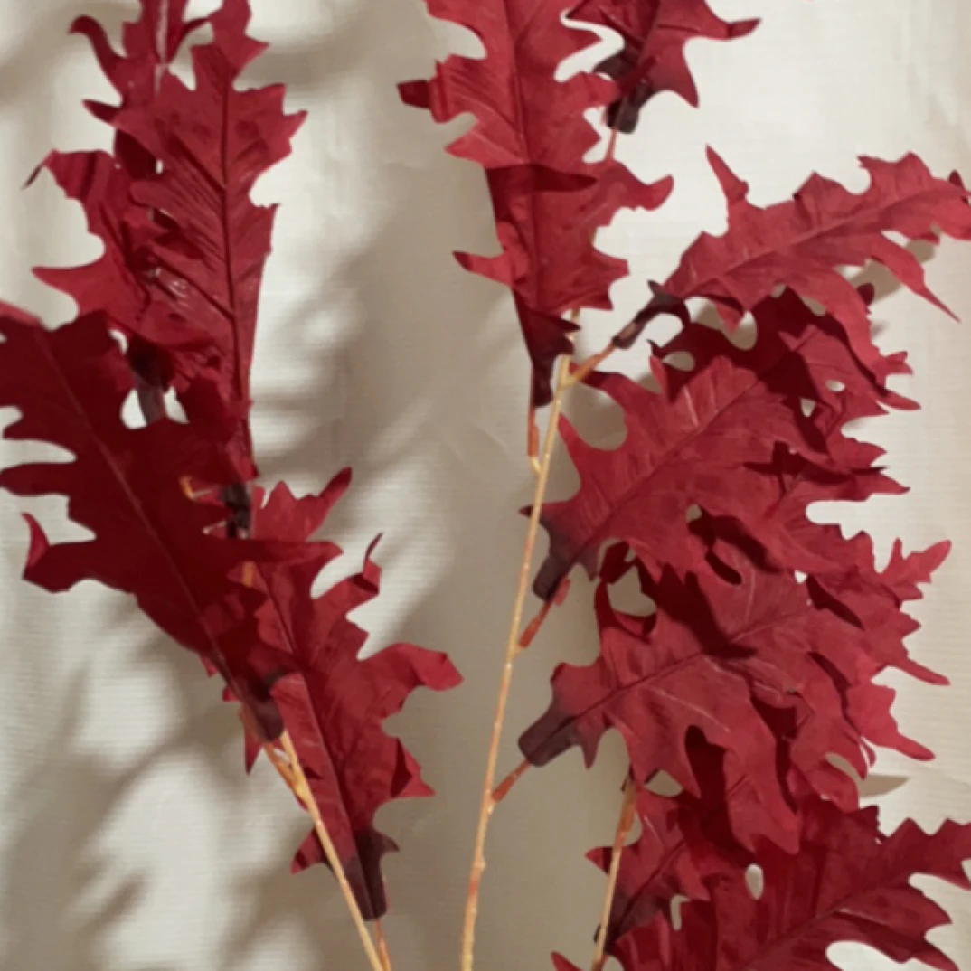 6072仿真红色锯齿叶