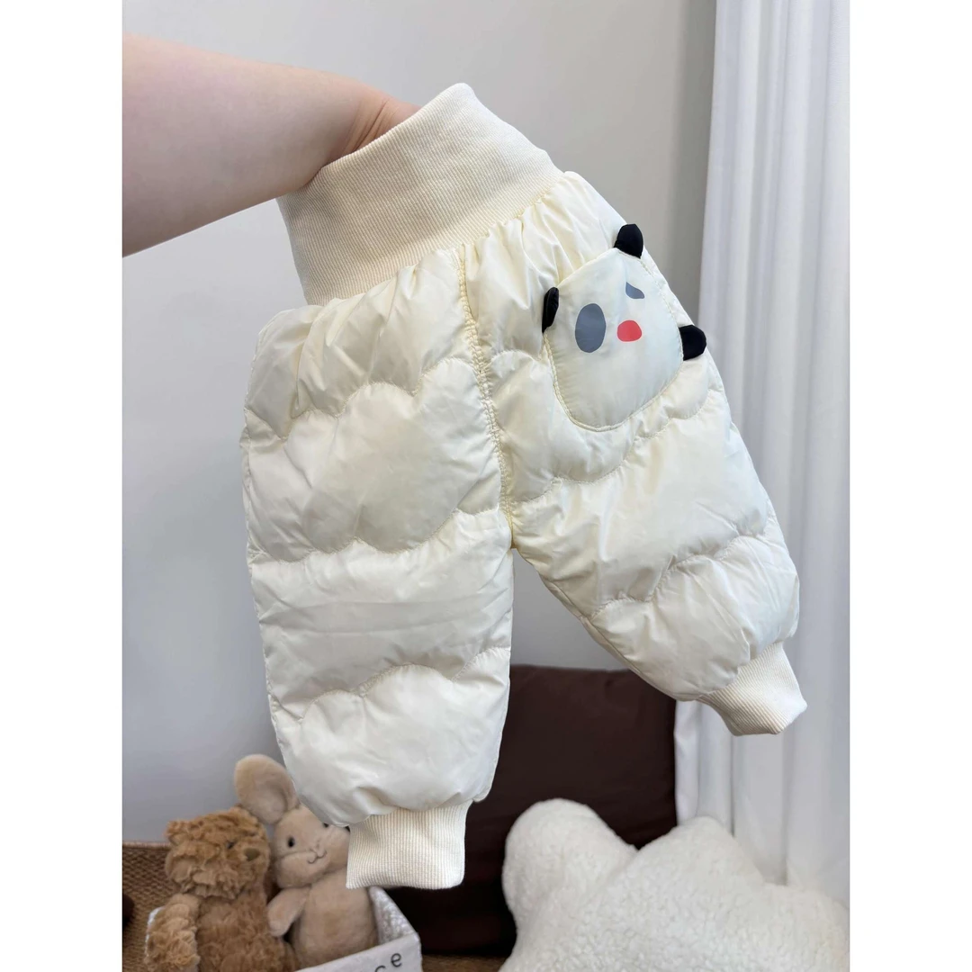 敲暖和婴儿羽绒裤男童长裤女童裤子保暖裤宝宝高腰2025新款
