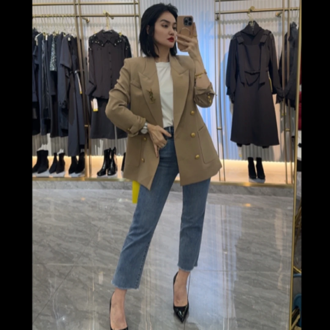 韩版宽松气质西装外套时尚百搭中长款小西服女