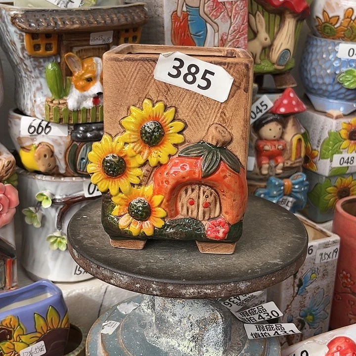 粗陶材质多肉花盆