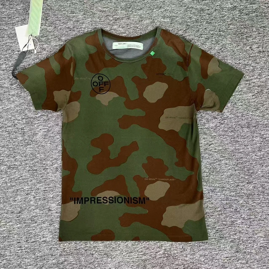 全新未使用 OFF-WHITE 迷彩logo印花圆领短袖/m码wk1110