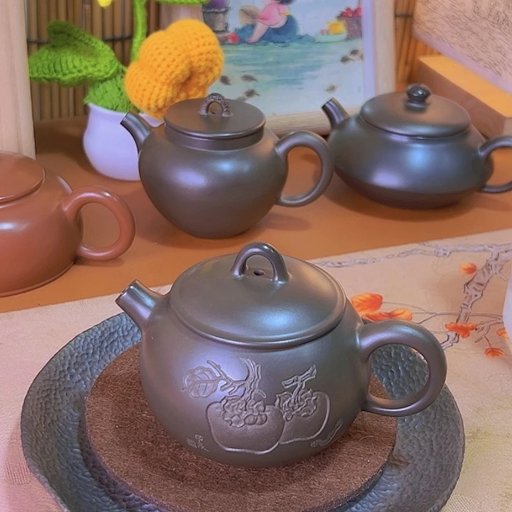 苹果壶球孔150毫升柿子雕刻