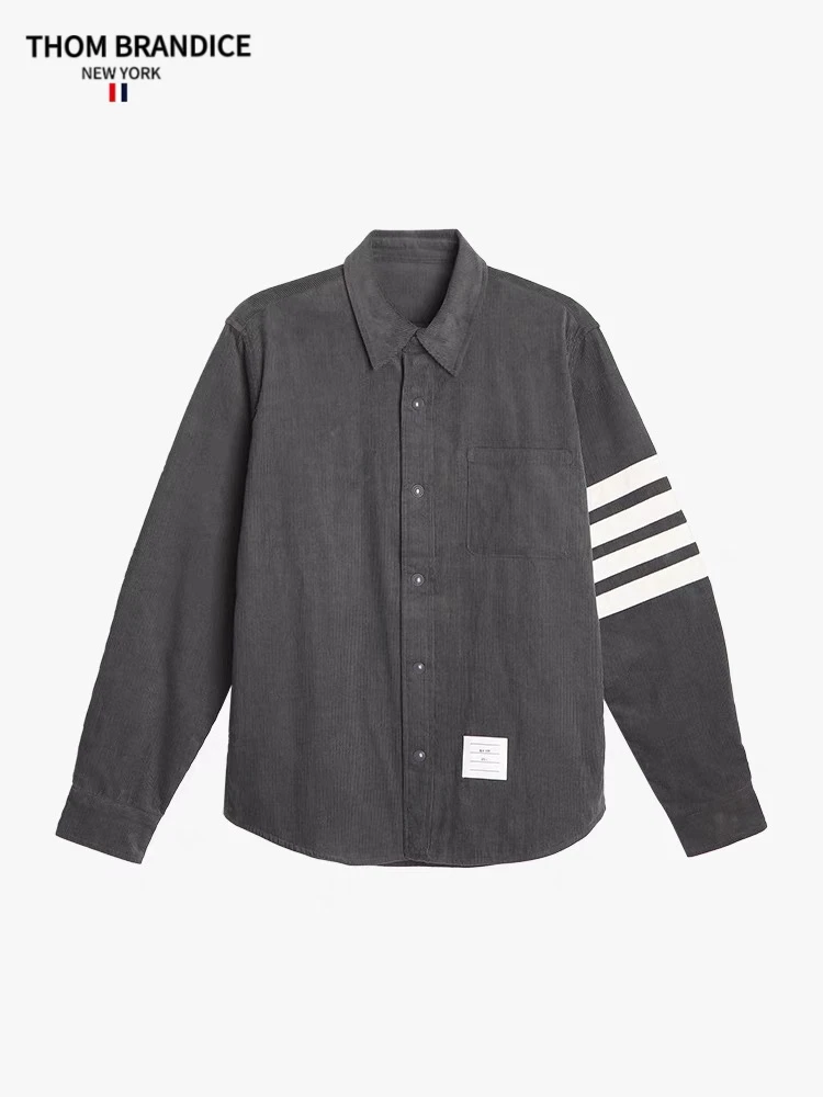 THOM BRANDICE【官方正品】TB 春秋新款灯芯绒长袖四杠商务休闲衬衣