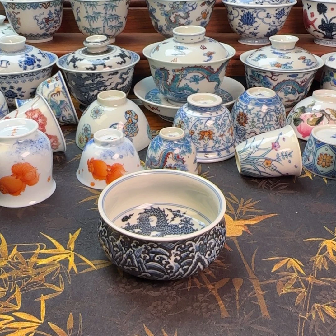 海水矮炉式龙纹主人杯