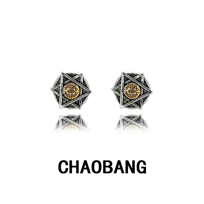 铜合金耳饰 上帝之眼磁吸无耳洞耳夹复古做旧耳饰高级感小众饰品