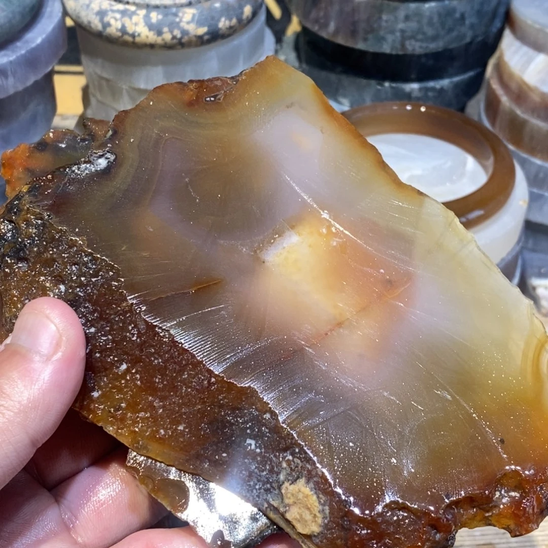 清***風玛瑙/玉髓未镶嵌珠宝半成品清风余料寄回