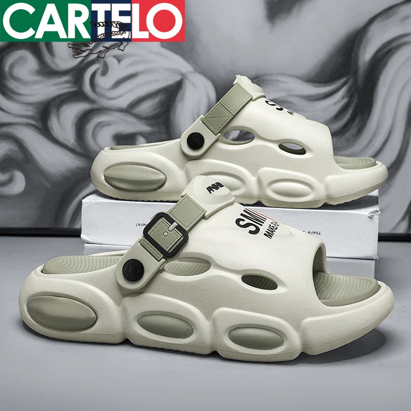 卡帝乐鳄鱼一字拖男夏季户外轻便沙滩两穿男士休闲厚底防滑拖鞋