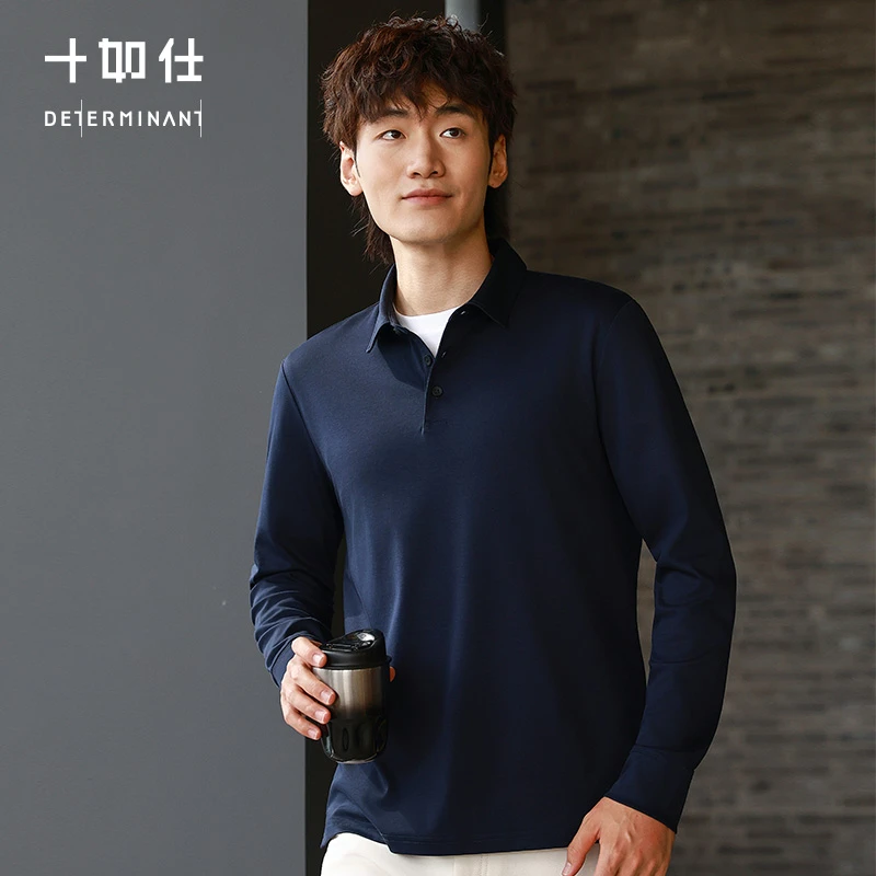 十如仕「新品」远红外polo衫翻领保暖户外男士舒适休闲长袖衫P04-02