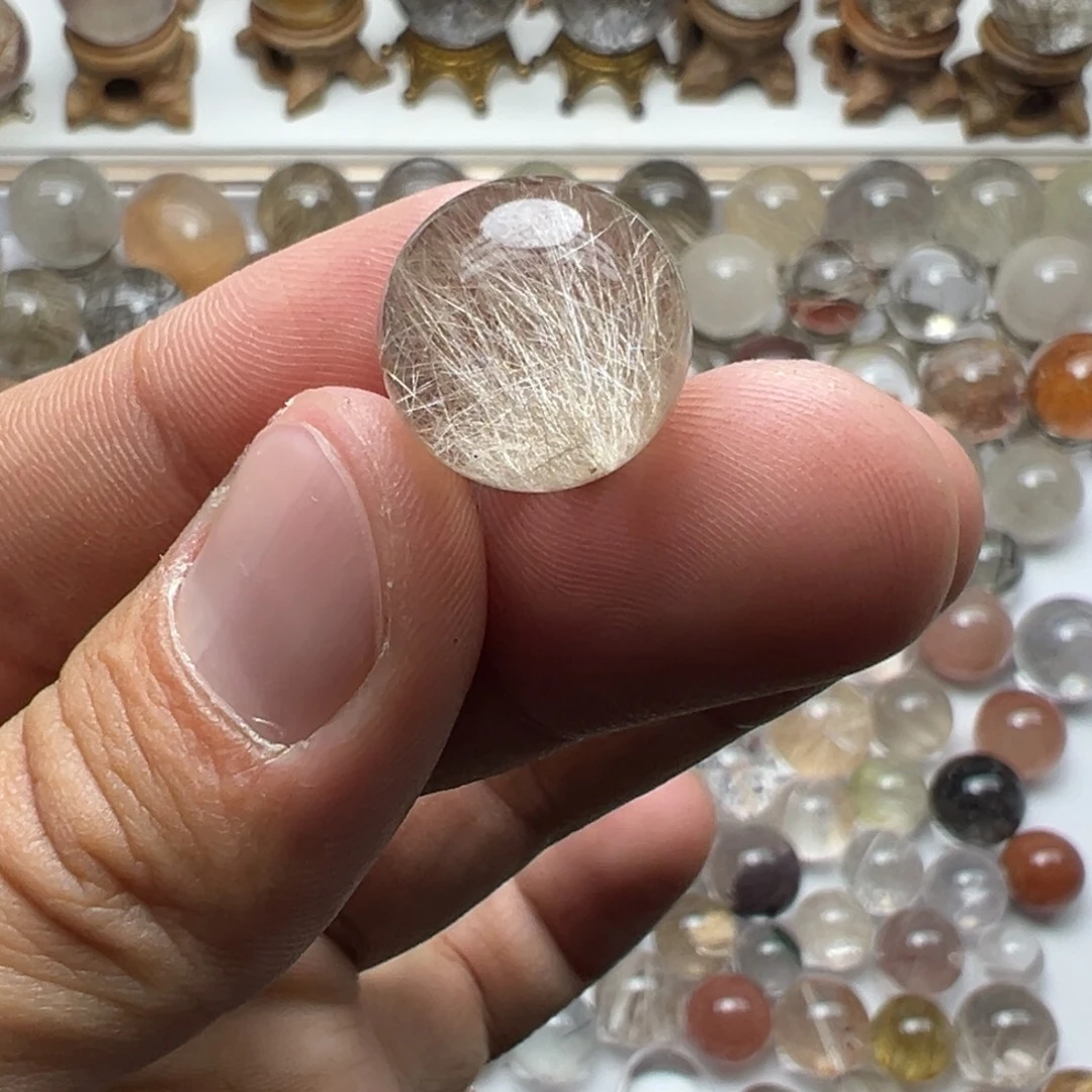 水晶珠宝半成品未镶嵌银发球