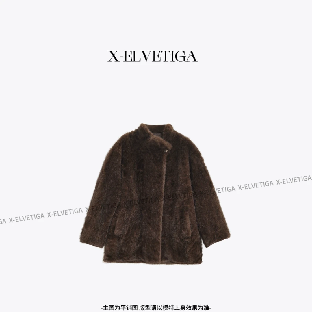【美姐X-ELVETIGA】轮廓/冬季时髦贵气宽松显瘦毛毛外套