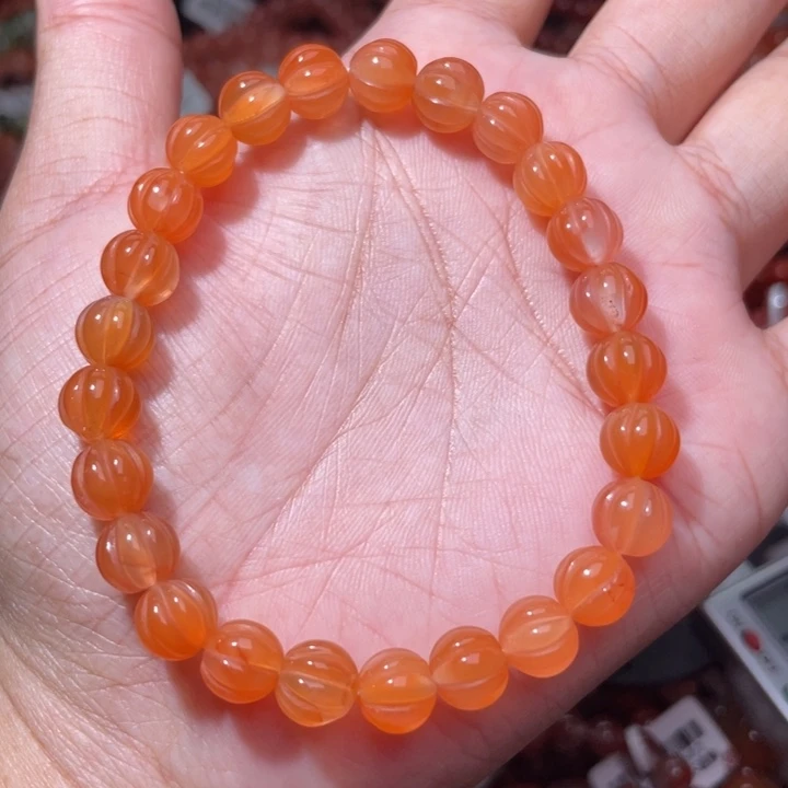 南红玛瑙未镶嵌南瓜珠单圈7.7m+