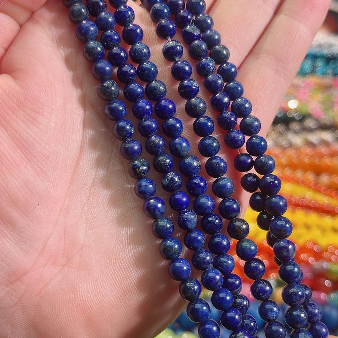 玛瑙/玉髓未镶嵌珠宝半成品青金一条6mm