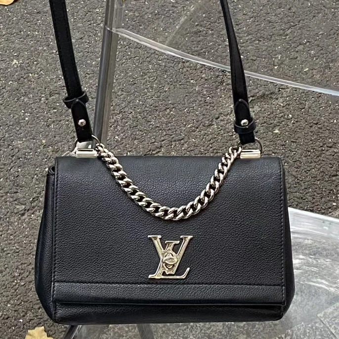 99新 LouisVuitton/路易威登 全皮lockme bb邮差包 经典百搭