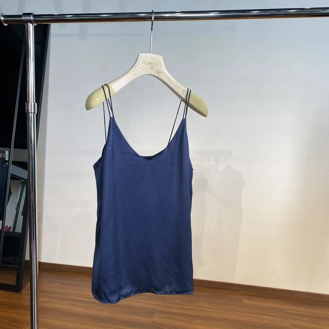 MNFK 新款 出口订单 蓝色吊带背心 BX0168