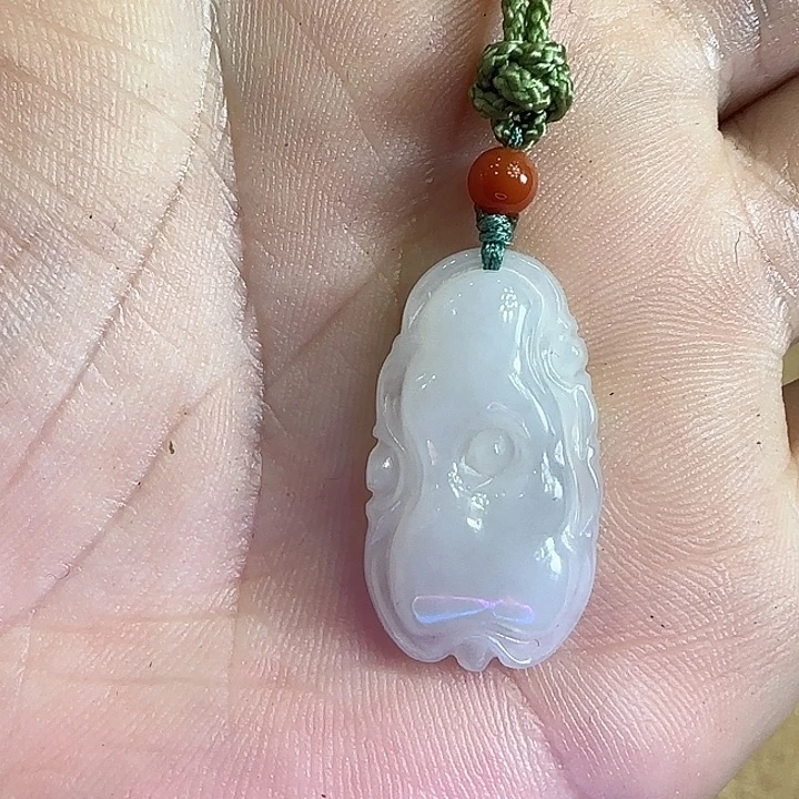 翡翠未镶嵌颈饰翡翠荷叶挂件