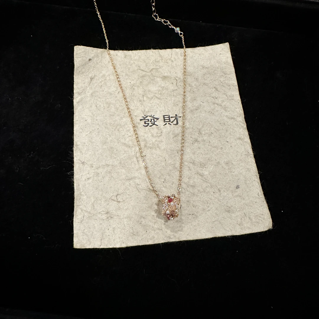 A344石榴石镶嵌项链【水心宝钻Orig. Design】