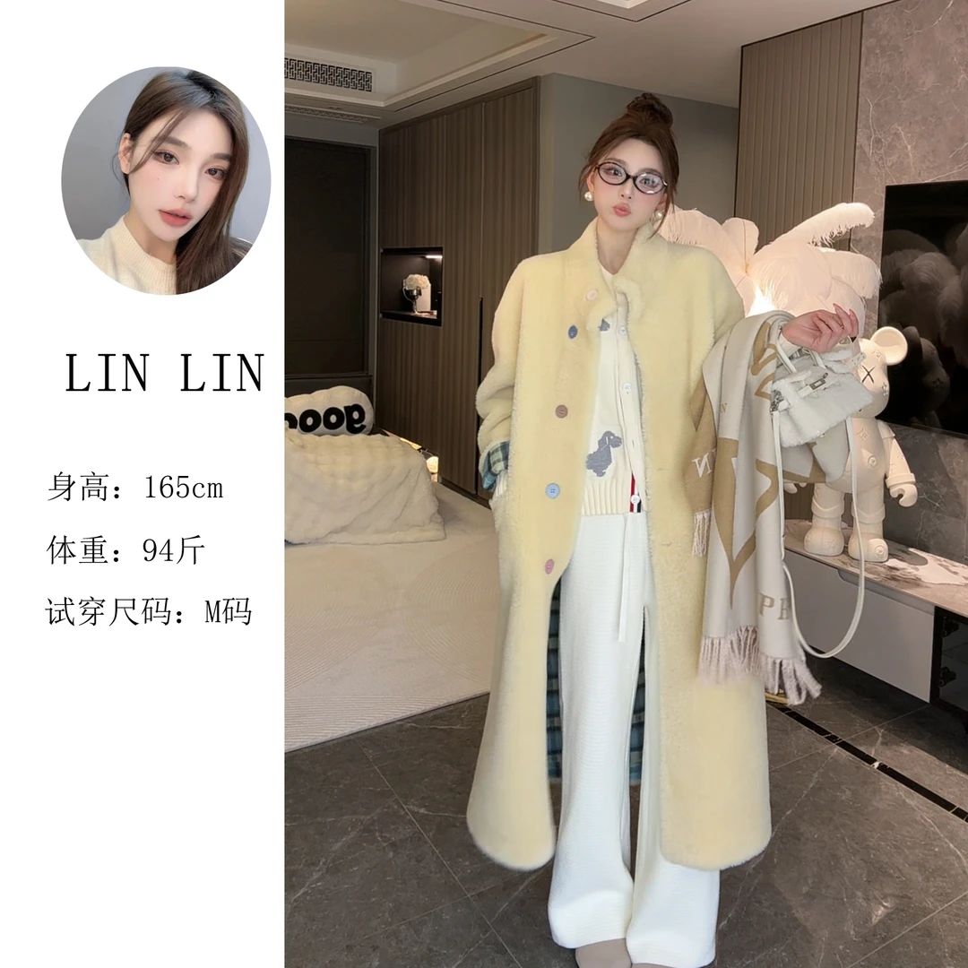 琳琳】2024秋冬新款时尚百搭原创设计师轻奢外套小香风大衣8898