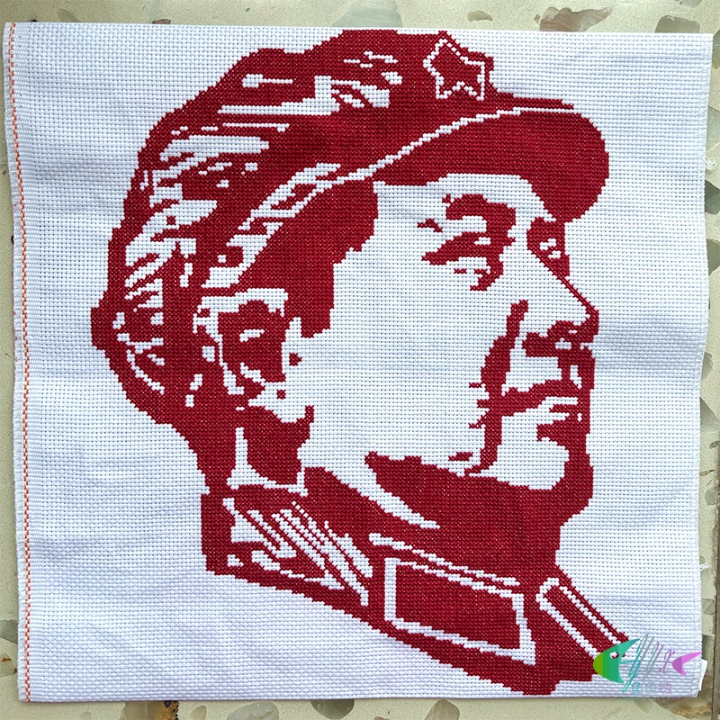 纯棉线印花十字绣客厅玄关书房剪纸人物建国英雄领袖毛主席头像