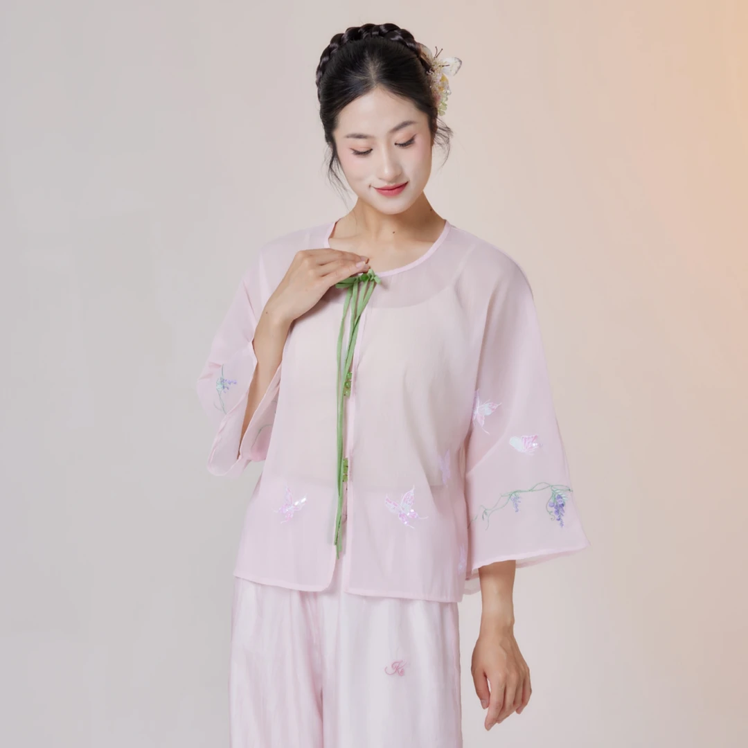 初衣织梦花梦蝶曲上衣舞服练功服