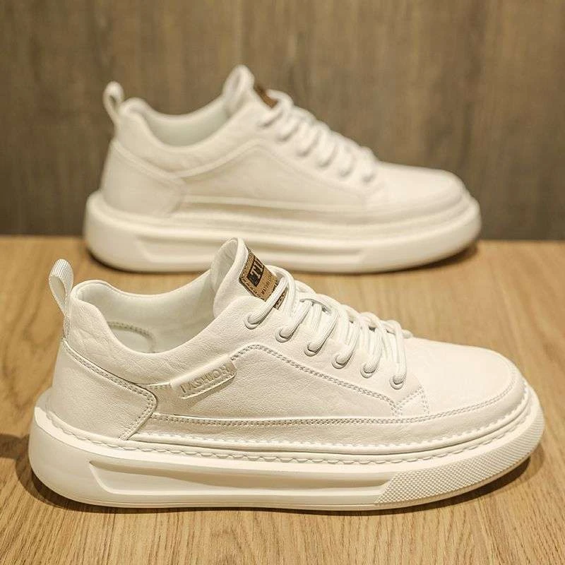 【奥莱清仓】男鞋2025秋季新款潮流百搭休闲白色皮鞋男士板鞋真皮
