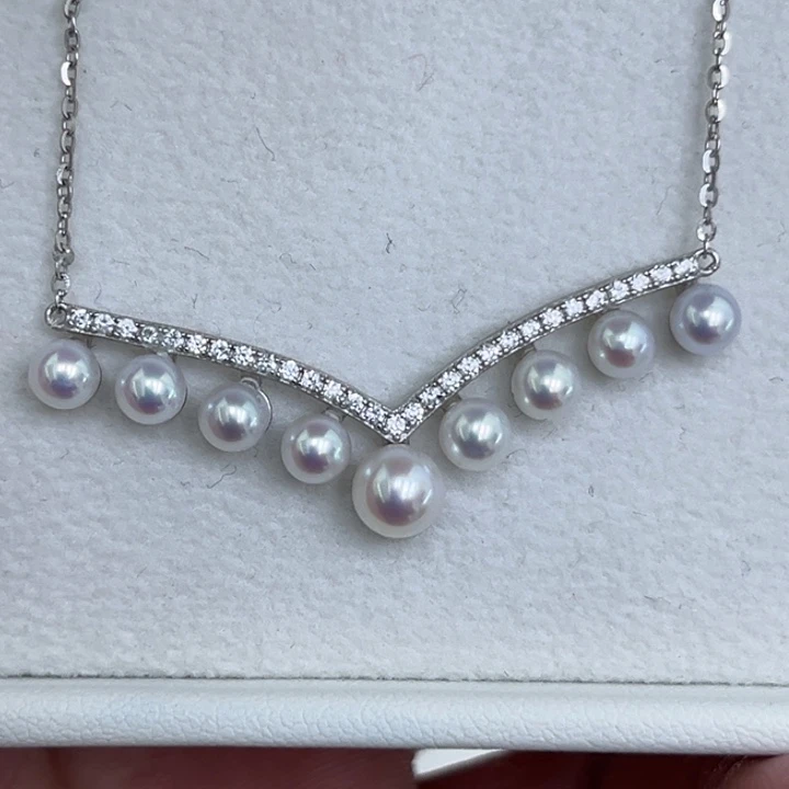 淡水珍珠颈饰银S925镶嵌