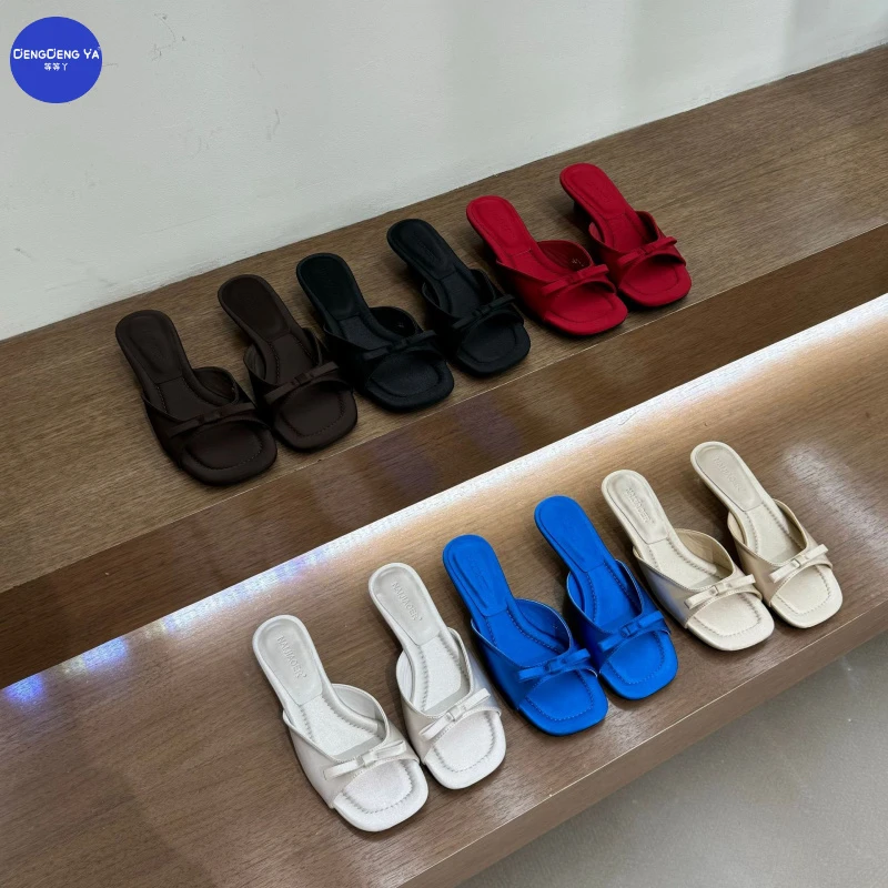 时尚百搭小众软底外穿休闲复古露趾方头设计感厚底