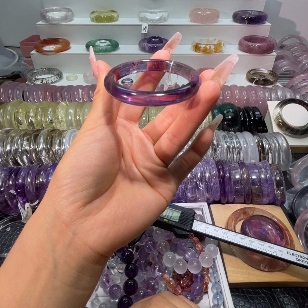 小***唯水晶手镯未镶嵌手镯51圈口39号