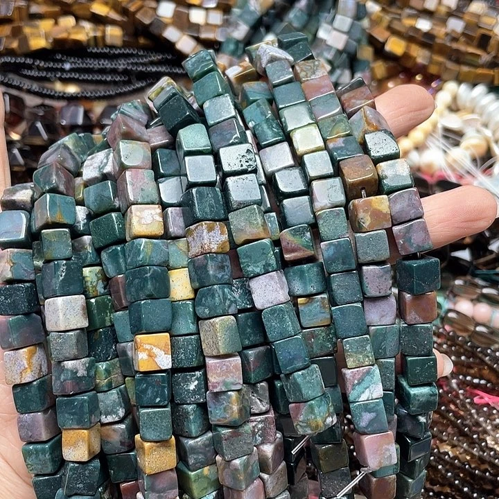 玛瑙/玉髓合金珠宝半成品一条8m水草玛瑙方糖