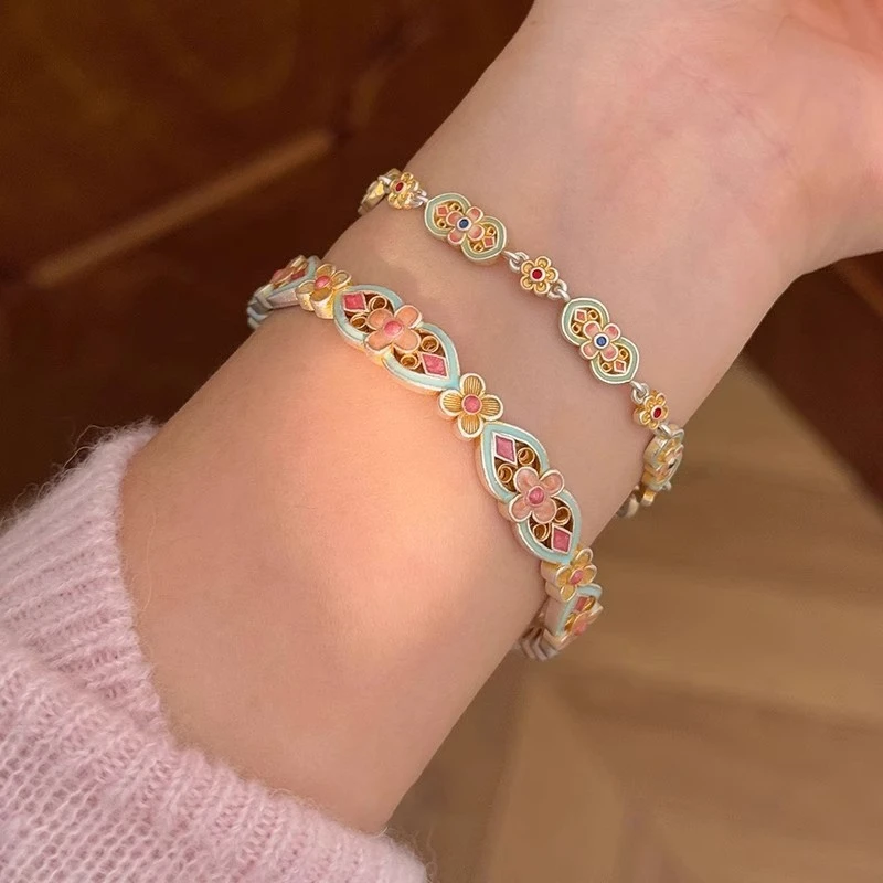 珐琅小花手镯H00399