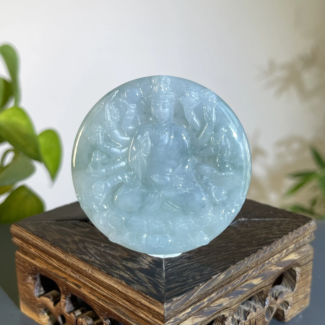 JXB19-66 天然缅甸A货翡翠 千手观音