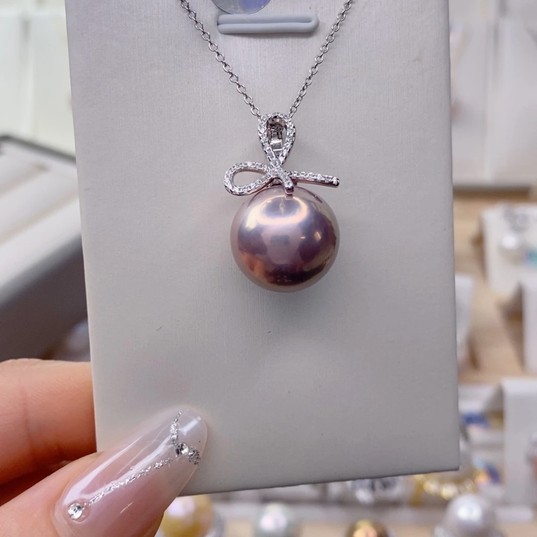 淡水珍珠银S925镶嵌吊坠(赠链)柠**&