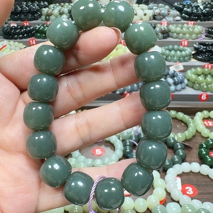 未镶嵌手链和田玉新疆且末蓝老型卡14